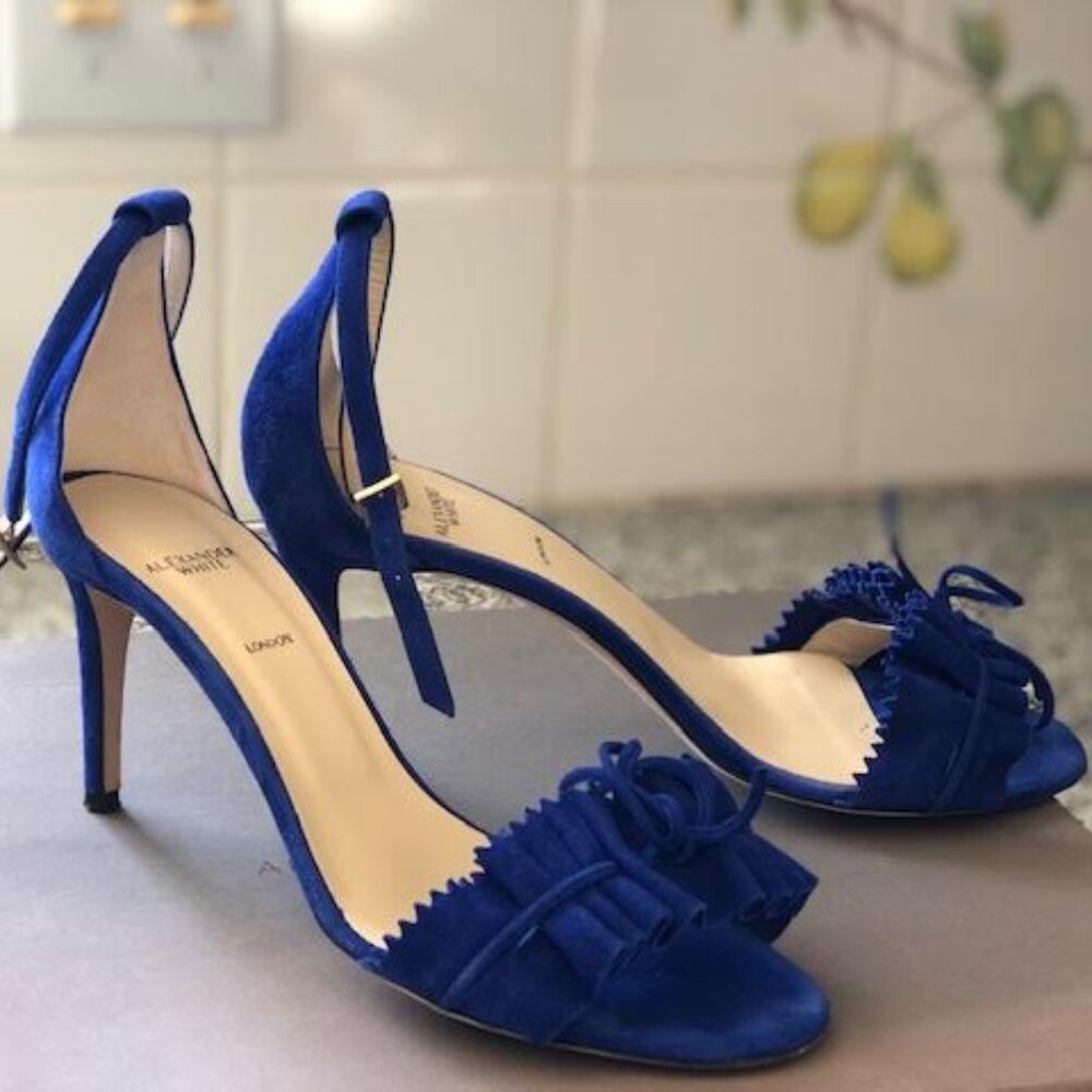 Alexander White blue suede sandal